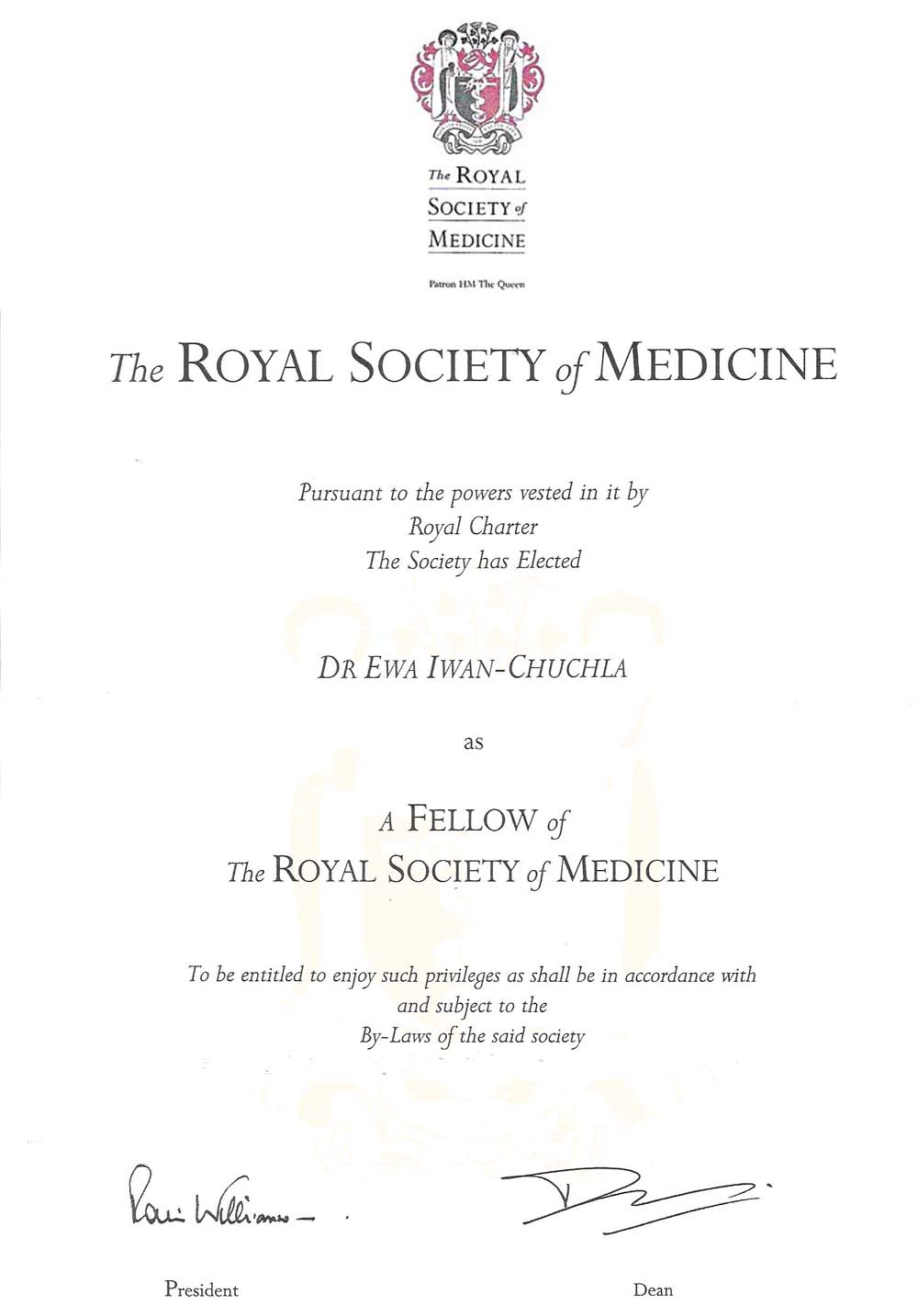 the_royal_society_cert EWA IWAN-CHUCHLA